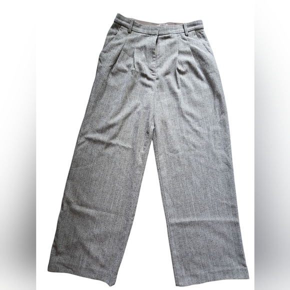 H&M Women's Classic Gray Wide-Leg Pants ~ Size 8 Work Career Academia - Picture 6 of 13
